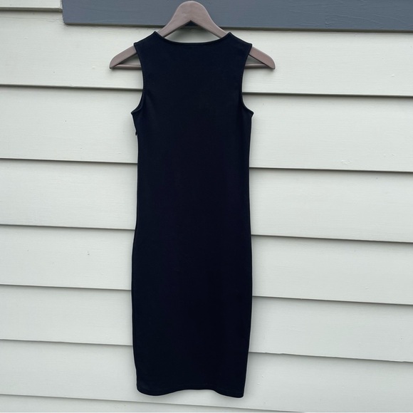 MCQ by Alexander McQueen Black Sleeveless Fitted Logo Dress Small - Picture 6 of 6